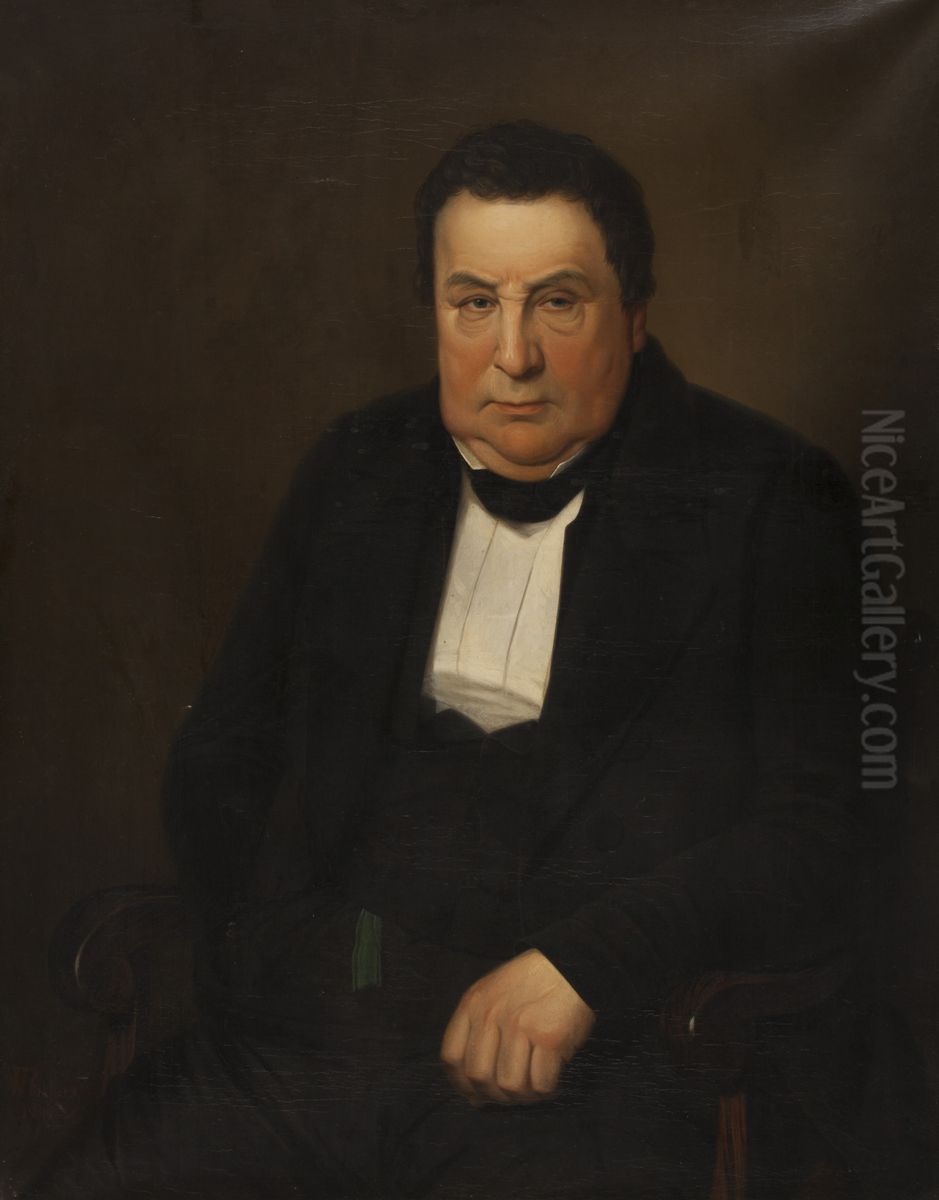 Louis Boas (1787-1863) Oil Painting by Willem Rikkers