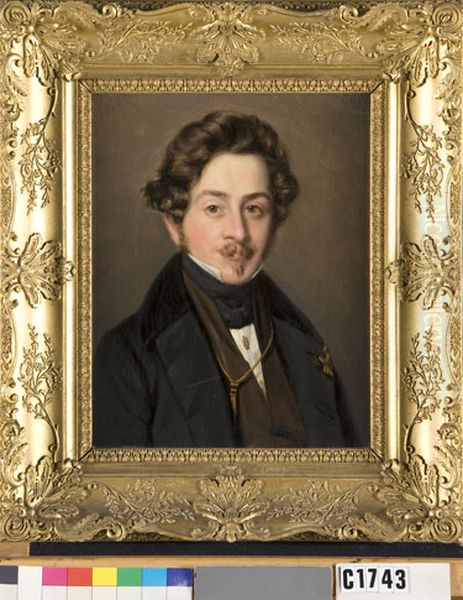 Portrait of Christiaan Willem Johan van Boetzelaer (1806-1872) Oil Painting by Pieter Christoffel Wonder