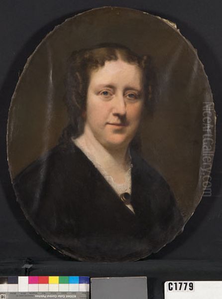 Portrait of Johanna Maria Walkart (1814-1892), echtgenote van Jeronimo de Bosch Kemper Oil Painting by Therese Schwartze