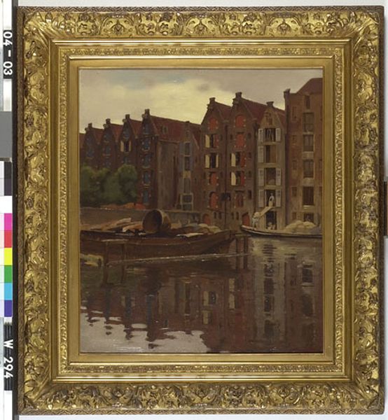 Pakhuizen aan het water Uilenburg Oil Painting by Willem Witsen