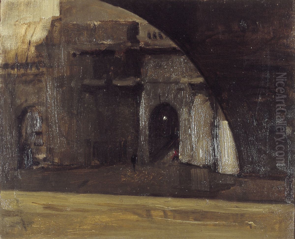 Embankment - Londen Oil Painting by Willem Witsen