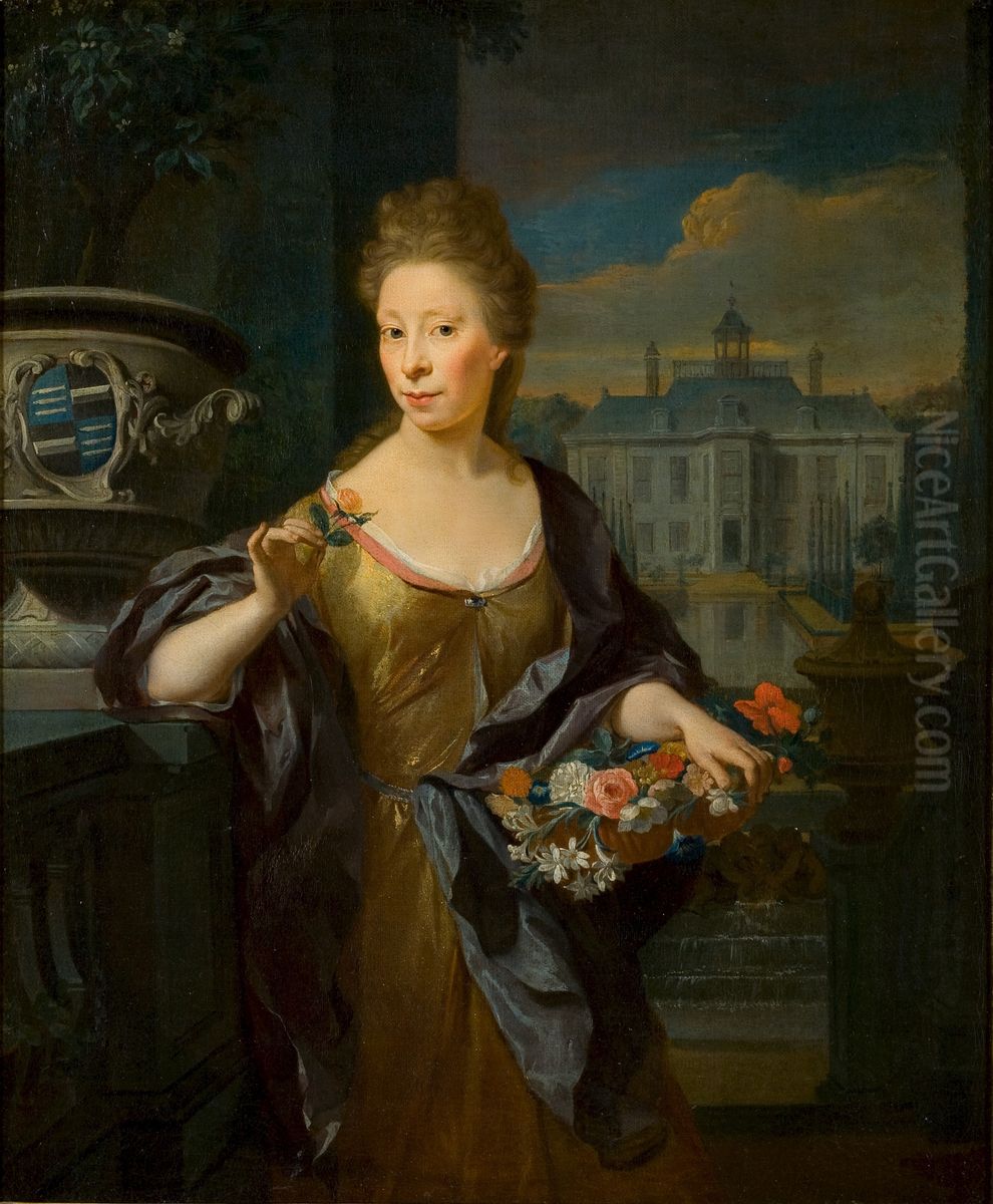 Cornelia Maria Spiering van Spieringshoek Oil Painting by Nikolaas Verkolje