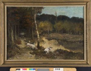 Forest Scene with Hunters and Dogs