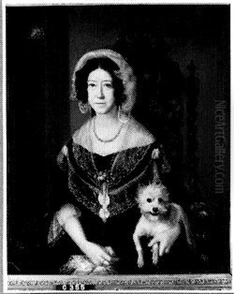 Portrait of Justine des H.R. Rijksbarones van Spaen (1780-1853) Oil Painting by Johann Friedrich Gerhard