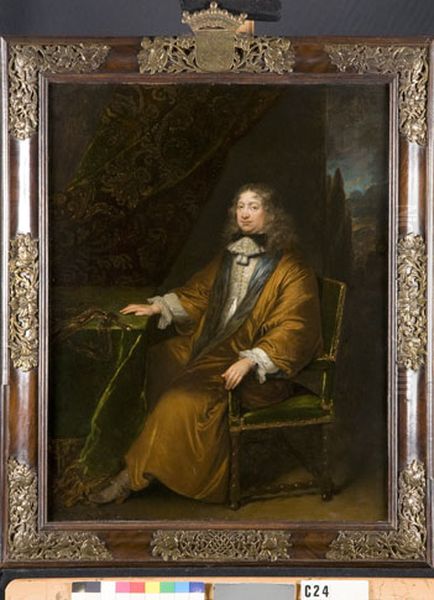 Portret van een man, mogelijk Pierre Remies tot Montigny Oil Painting by Caspar Netscher