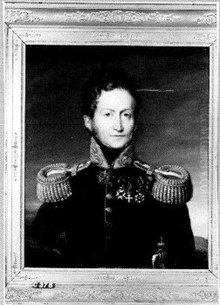 Portrait of Thierry Juste de Constant Rebecque de Villars (1786-1867) Oil Painting by Jan Baptist Van Der Hulst