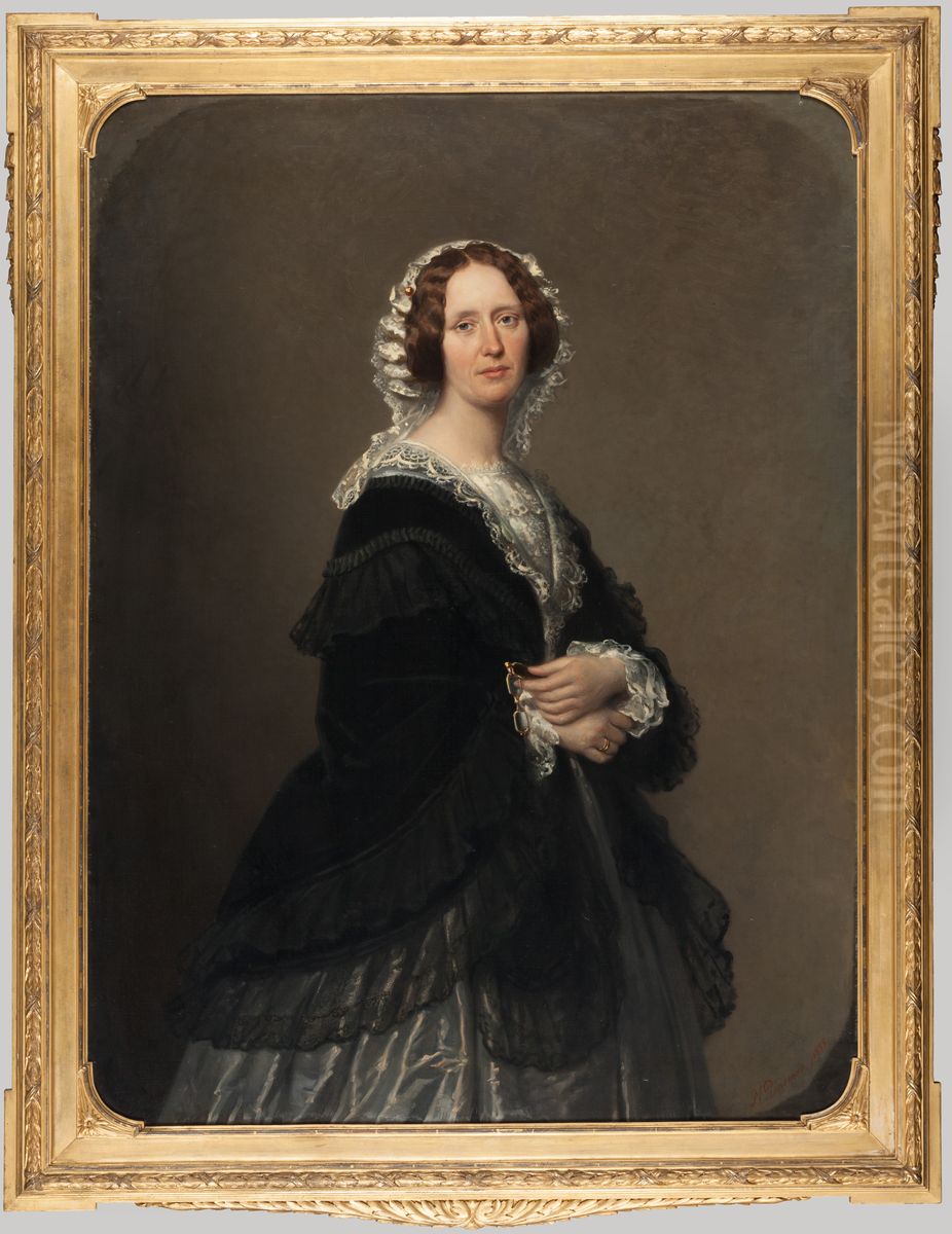 Elisabeth Charlotta Petronella Both Hendriksen (1809-1880). Echtgenote van Christiaan Willem Johan Baron van Boetzelaer Oil Painting by Nicolaas Pieneman
