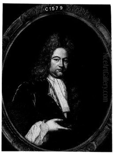 Portrait of Johannes Radaeus II (1671-1718) Oil Painting by Johannes van Haensbergen