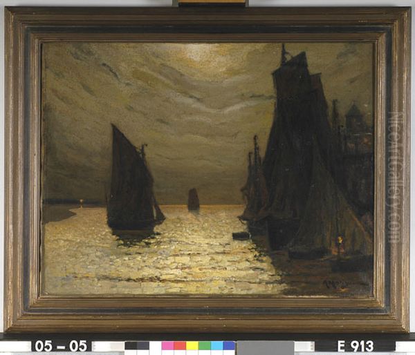 Vissersschepen Oil Painting by Albert Matignon