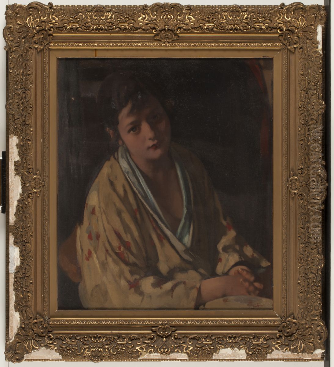 Meisjesfiguur in kimono Jeanne Freeken Oil Painting by Willem Witsen