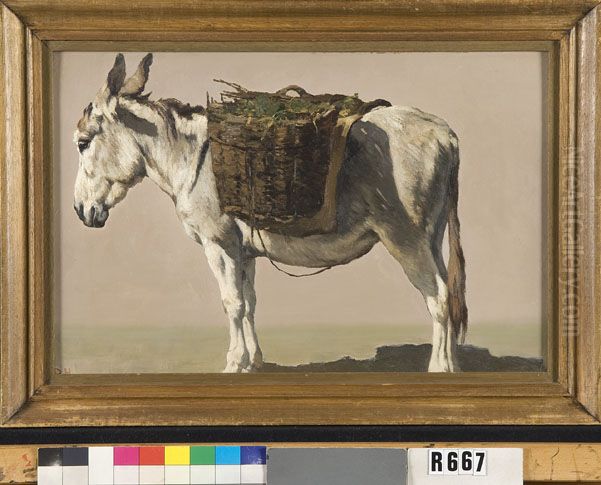 Studie van een lastezel Oil Painting by Johannes-Hubertus-Leonardus de Haas