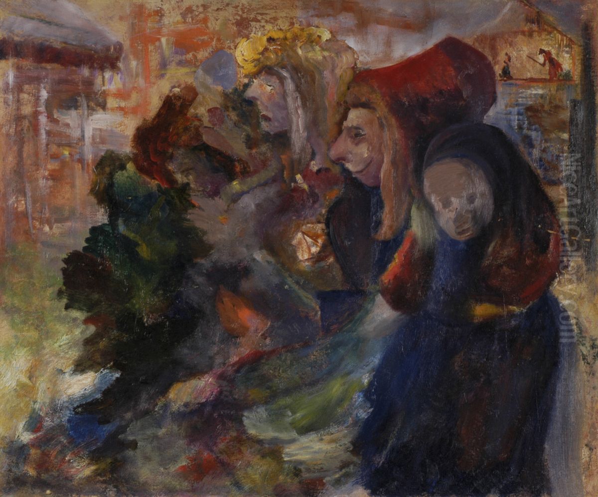 Kermis Laren Oil Painting by Karel Albert Schmidt