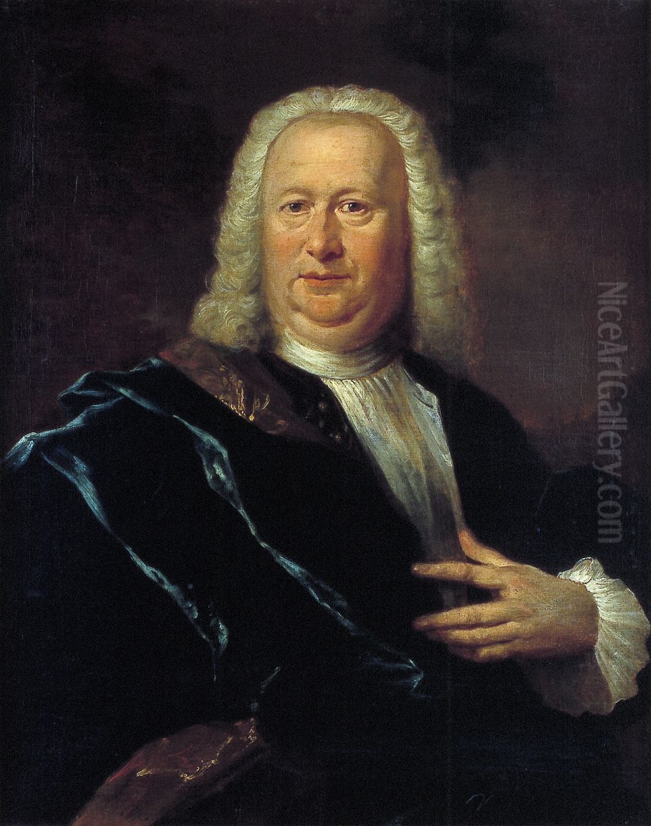 Portrait of Arend Thomee, husband of Helena Gillerdon Oil Painting by Jan Maurits Quinkhard