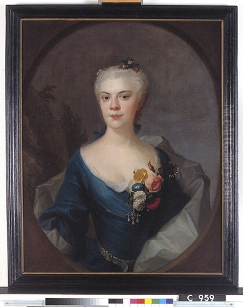 Portrait of a woman, probably Anna Constantia van Baerle (1714-1778) (?) Oil Painting by Olof Arenius