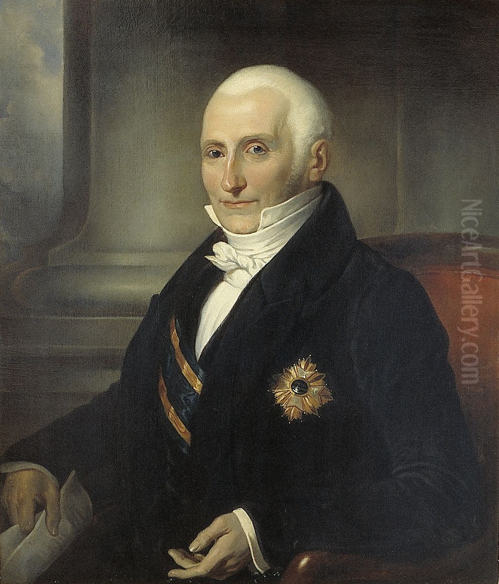 Arnold Willem Nicolaas van Tets (1771-1837) Oil Painting by Cornelis Kruseman