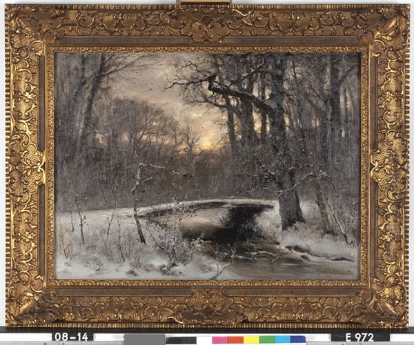 Besneeuwd bos Oil Painting by Louis Apol