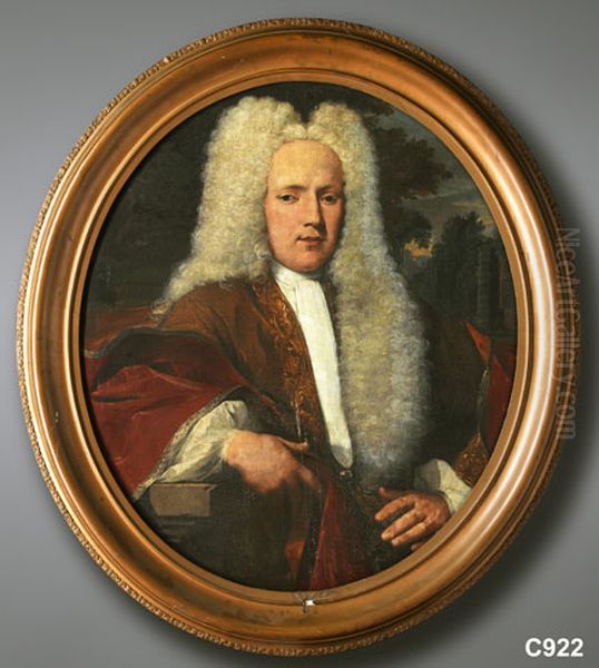 Lucas van Neck Merens (1698-1776) Oil Painting by Nikolaas Verkolje