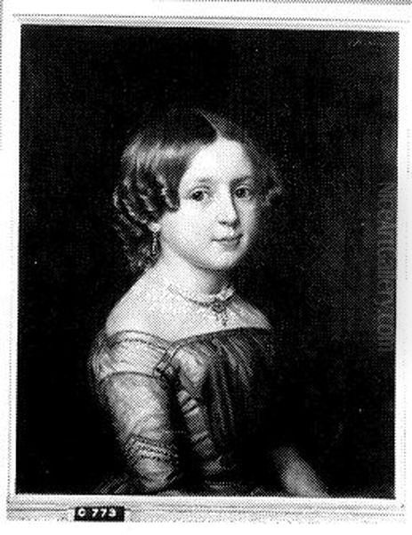 Portrait of Woltera Egberta Johanna van Rees (1841-1926) Oil Painting by Johan Heinrich Neuman