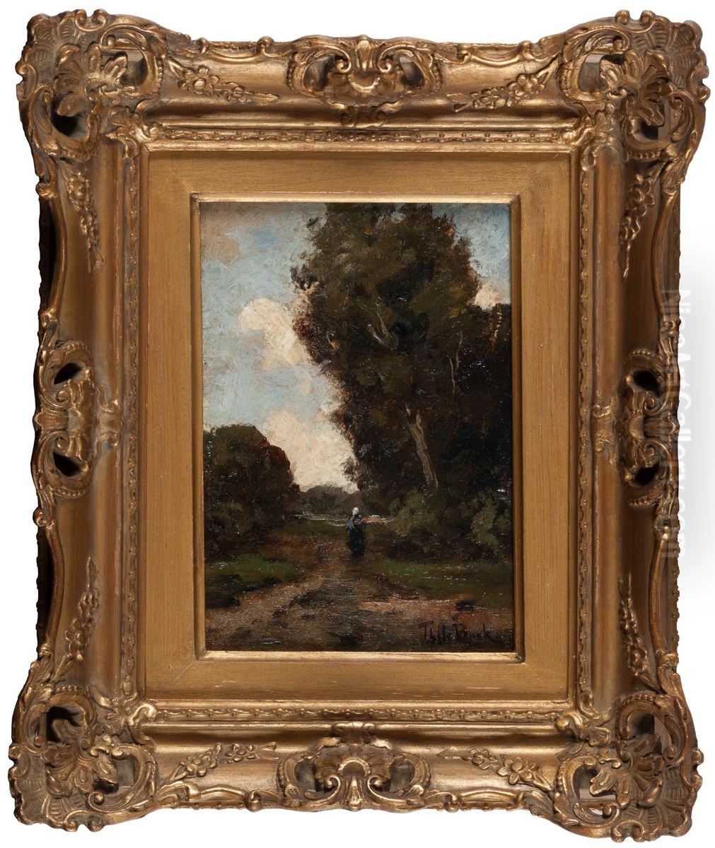 Landschap met bomen Oil Painting by Theophile Emile Achille De Bock