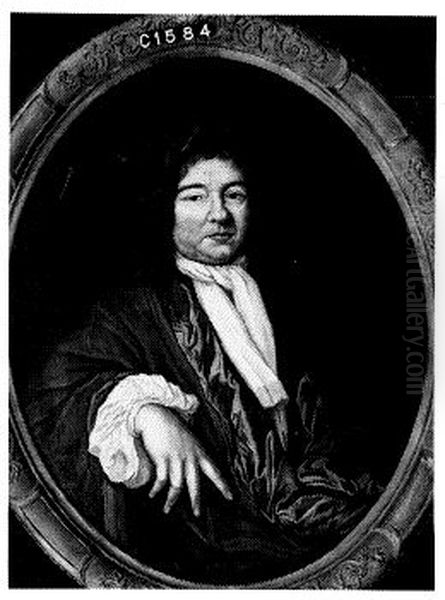 Portrait of Johannes Radaeus I (1638-1712) Oil Painting by Johannes van Haensbergen