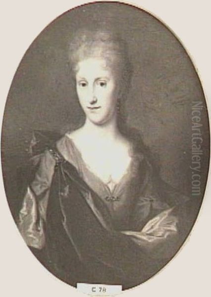 Portrait of Margaretha Johanna van Mewen (1682-1743) Oil Painting by Peter Heinrich Windhausen