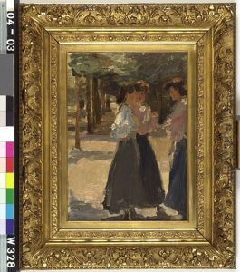 Three women on a avenue
