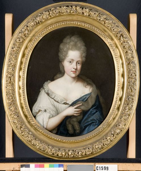 Catharina Hoffer (1678-1707). Echtgenote van Adriaan Hoffer Oil Painting by Johannes van Haensbergen