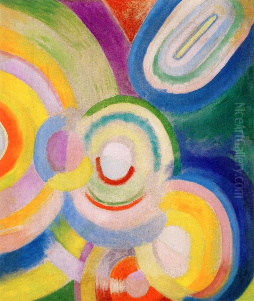 Colored Discs Oil Painting by Robert Delaunay