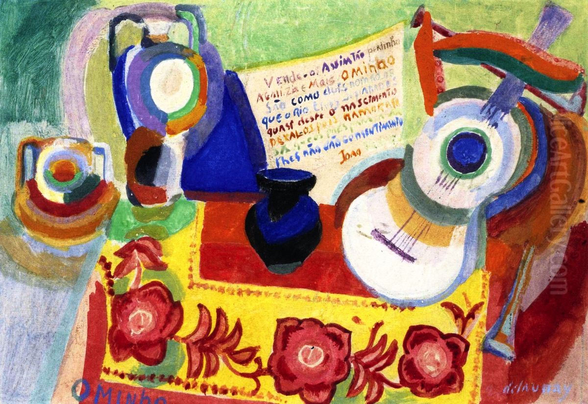 Portugese Still Life Oil Painting by Robert Delaunay