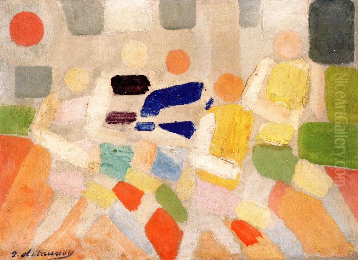 Runners Oil Painting by Robert Delaunay