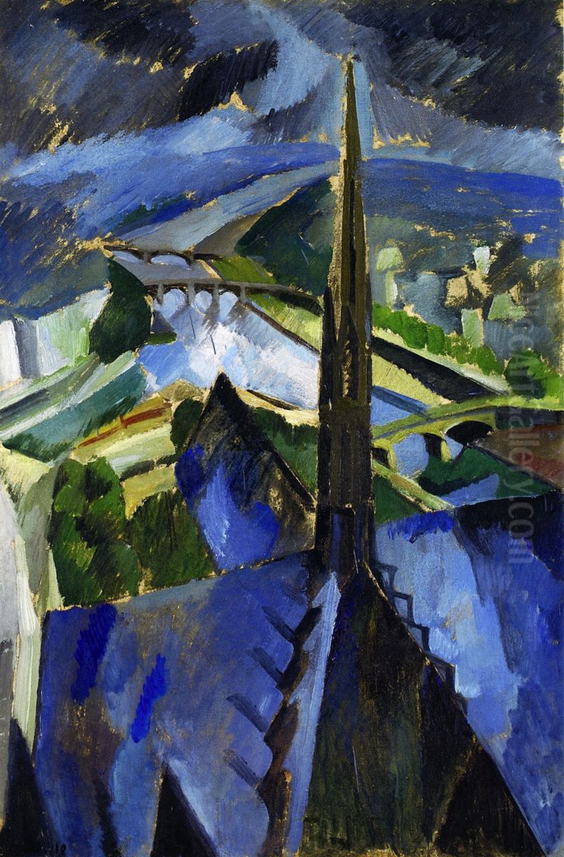 The Spire of Notre-Dame Oil Painting by Robert Delaunay