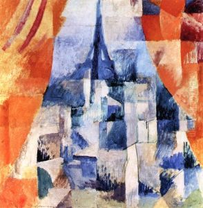 Window with Orange Curtains