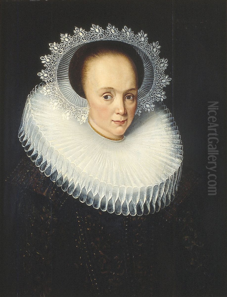 Portret van een vrouw Oil Painting by Paulus Moreelse