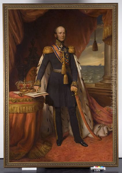 Willem II (1792-1849), koning der Nederlanden Oil Painting by Jan Baptist Van Der Hulst