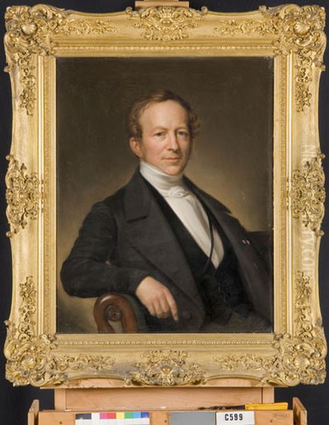 Jonkheer Hendrik Ludolf Wichers (1800-1853) Oil Painting by Jan Baptist Van Der Hulst