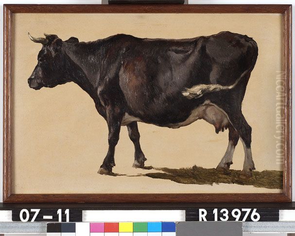 Studie van een zwartbonte koe Oil Painting by Johannes-Hubertus-Leonardus de Haas Studie van een zwartbonte koe Oil Painting by Johannes-Hubertus-Leonardus de Haas