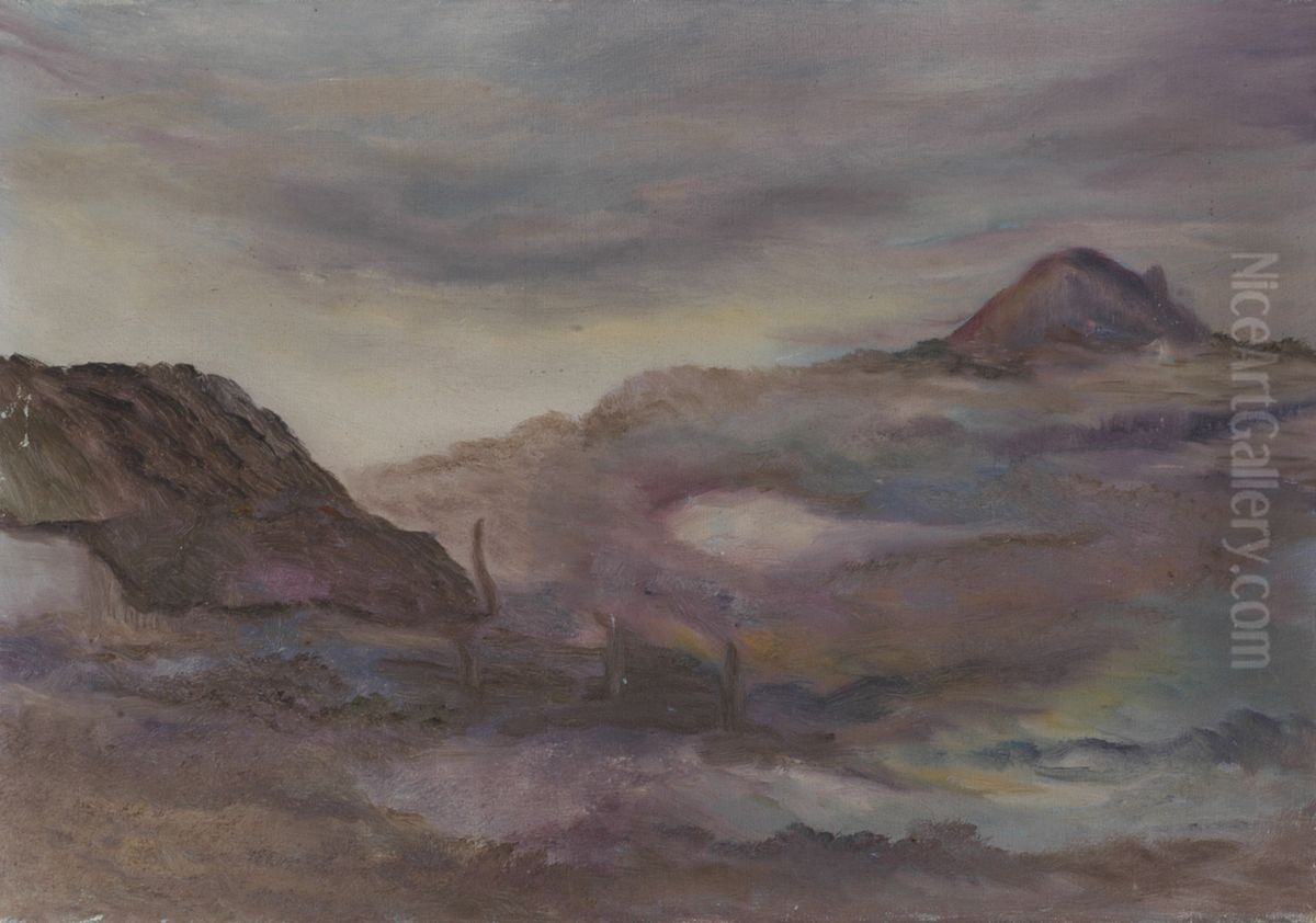 Landschap met schuur Oil Painting by Karel Albert Schmidt