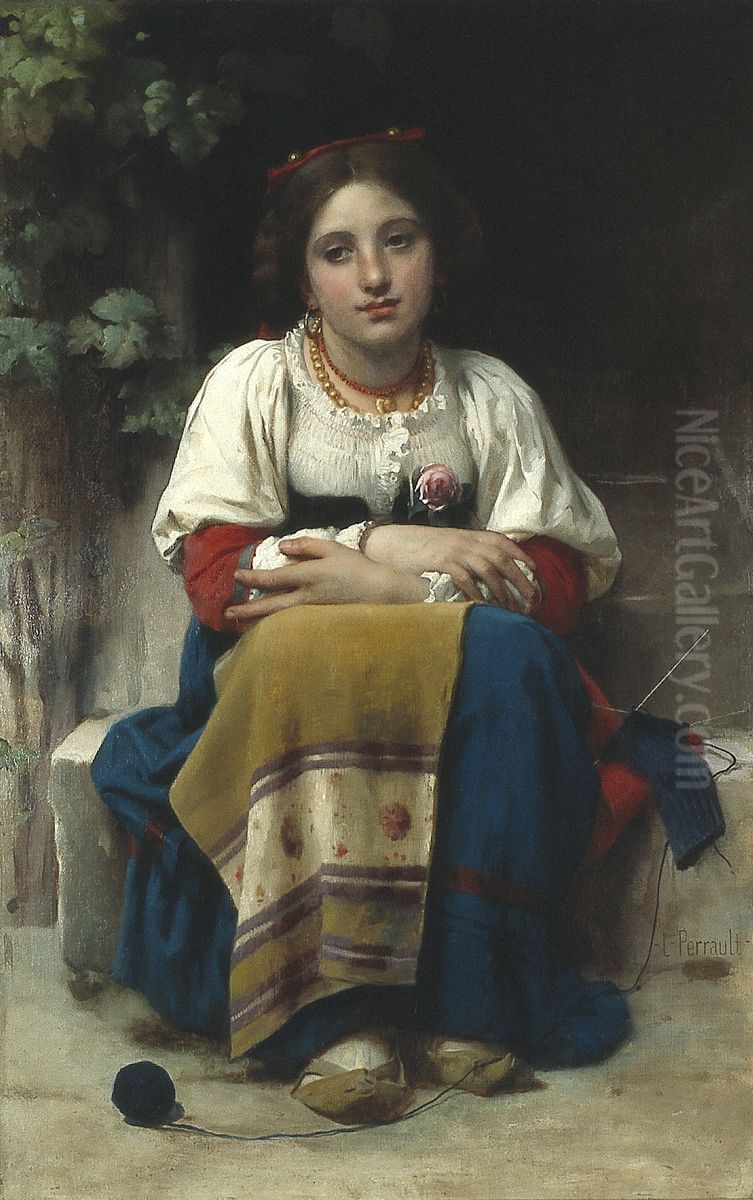 Een breister Oil Painting by Leon Bazille Perrault