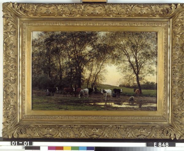 Melkbocht Oil Painting by Julius van de Sande Bakhuyzen
