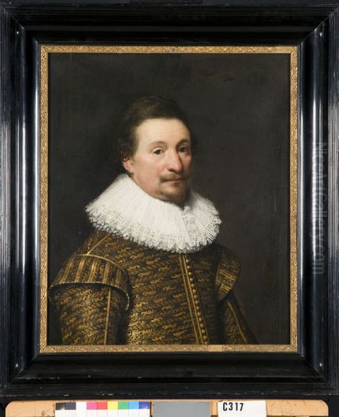 Portrait of Jacob van Paffenrode (?-1652) Oil Painting by Jan Van Ravesteyn