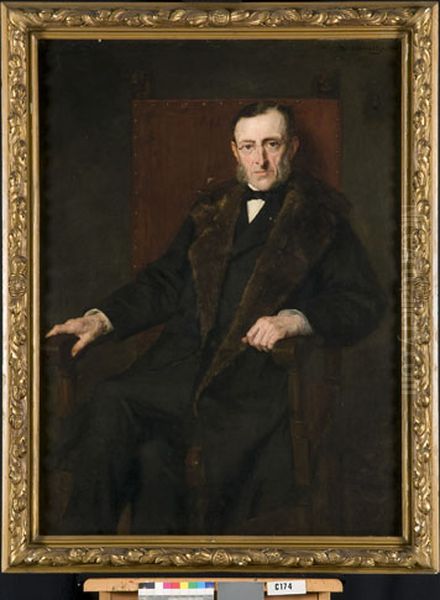 Nicolaas van Taack Tra Kranen (1819-1890) Oil Painting by Therese Schwartze