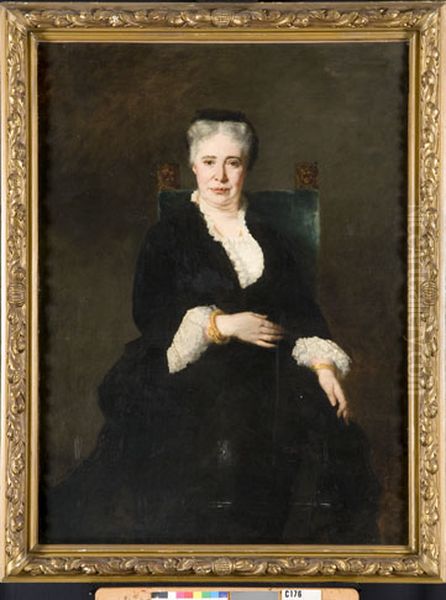 Ida Helena Harting (1827-1902). Echtgenote van P.M. Molijn; (2) Nicolaas van Taack Tra Kranen Oil Painting by Therese Schwartze