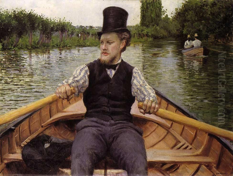Oarsman in a Top Hat Oil Painting by Gustave Caillebotte Oarsman in a Top Hat Oil Painting by Gustave Caillebotte