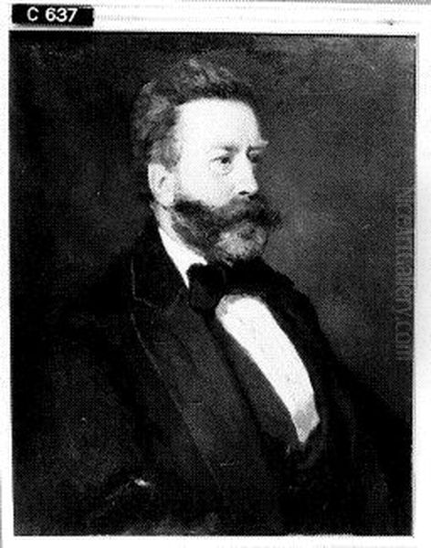 Anthnois Sannes (1819-1880) Oil Painting by Johannes Hinderikus Egenberger