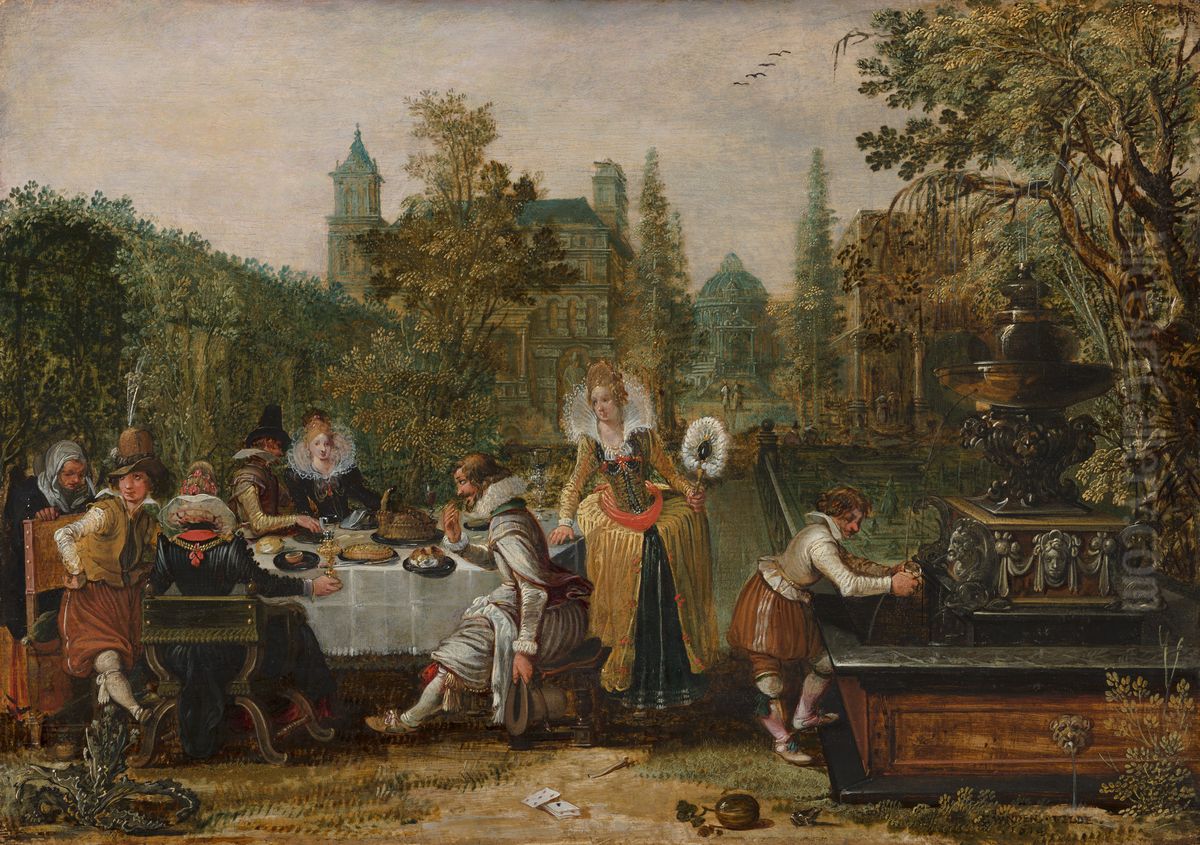 Merry Company in a Park Oil Painting by Esaias Van De Velde
