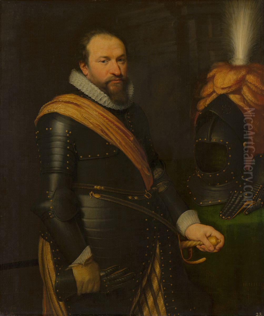 Portrait of an Officer Oil Painting by Jan Van Ravesteyn