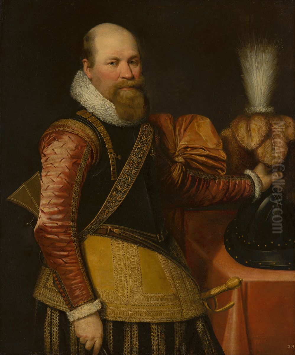 Portrait of an Officer Oil Painting by Jan Van Ravesteyn