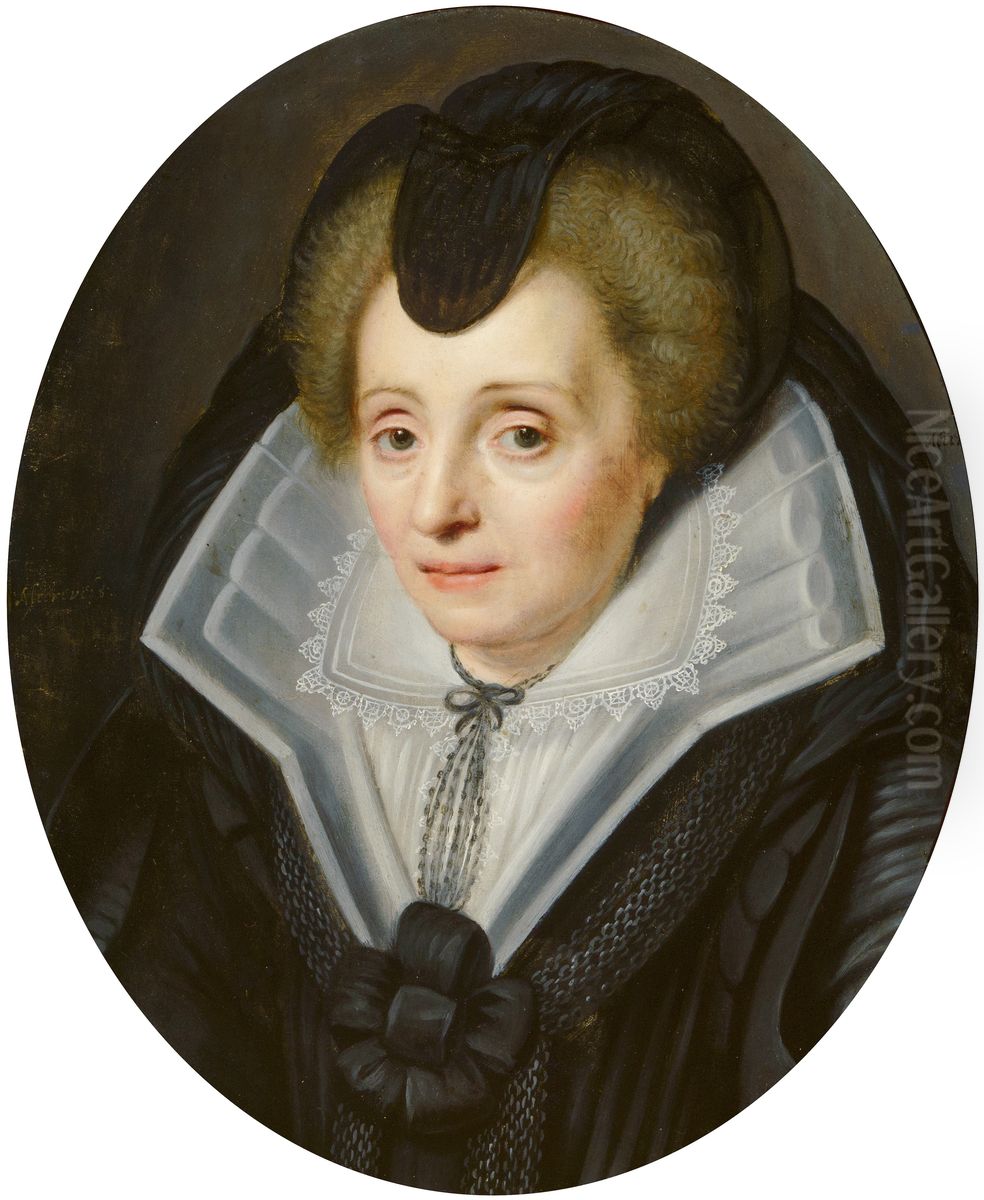 Portrait of Louise de Coligny (1555-1620) Oil Painting by Michiel Jansz. van Mierevelt