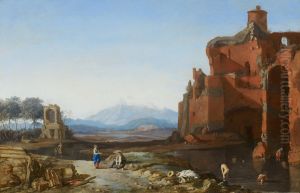 Italian Landscape with the Aurelian Wall