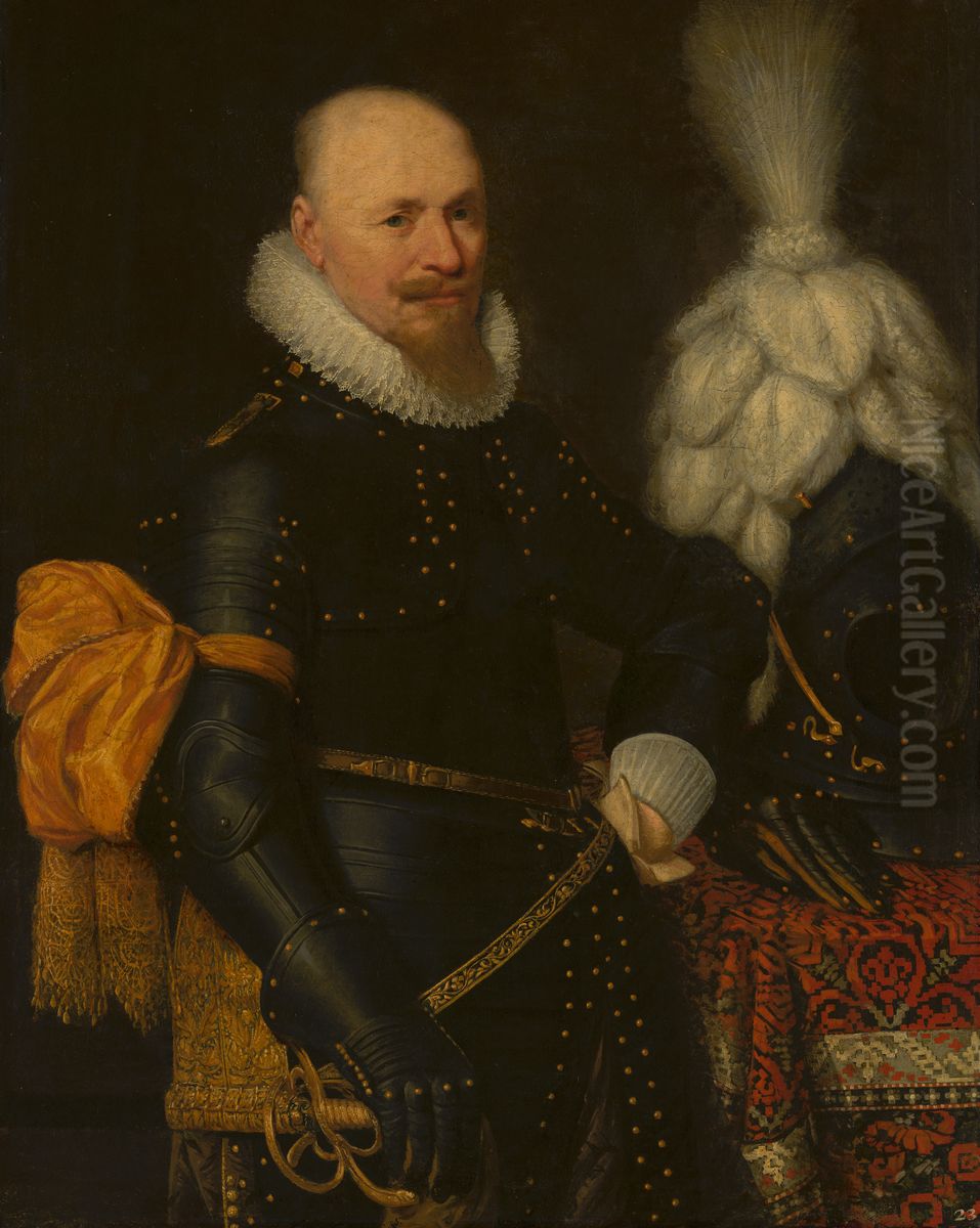Portrait of an Officer Oil Painting by Jan Van Ravesteyn